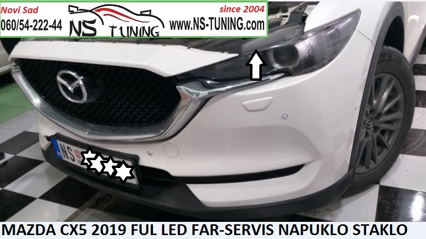 mazda cx5 2019 2020 ful led far mokar kondenz napuklo staklo reparacija lepljenje fara novi sad ns tuning